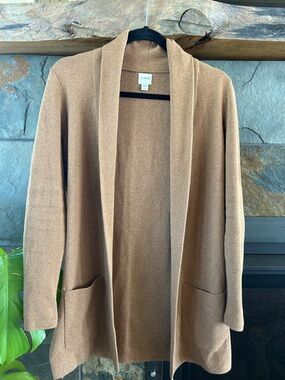 J. Crew Women's Open-Front Camel Brown Cardigan